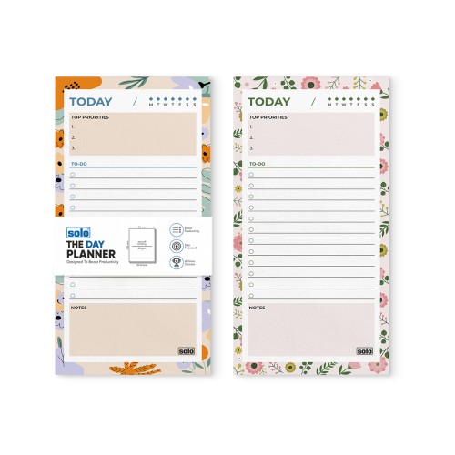 Floral Design Tear Off Daily Planner | To Do List | For Office, Home & School | 50 Sheets Per Pad, 80 GSM | B6  (Pack of 2) | TOPB6D5
